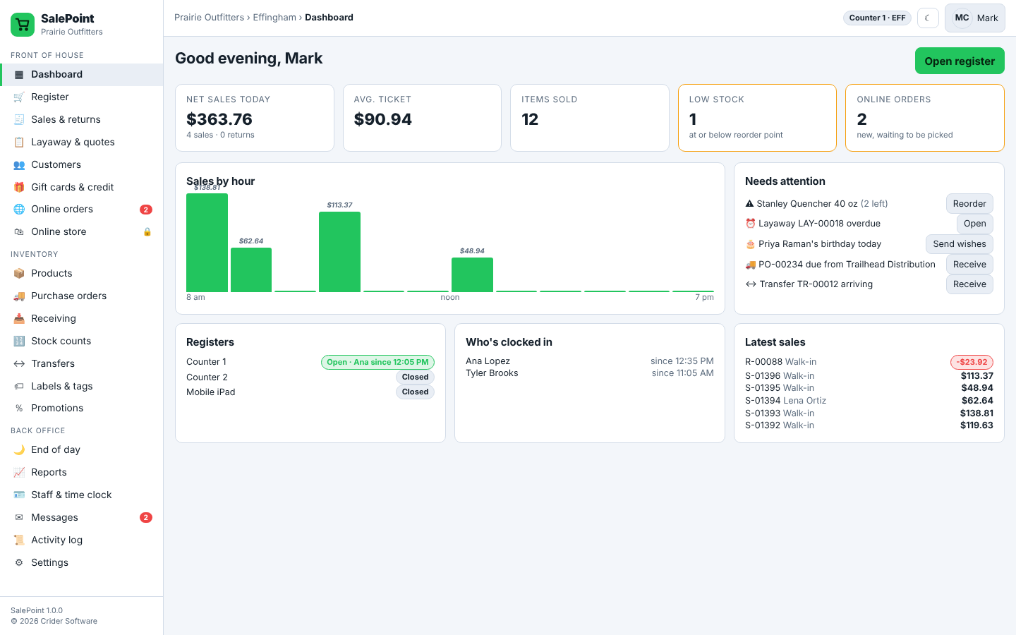 SalePoint screenshot